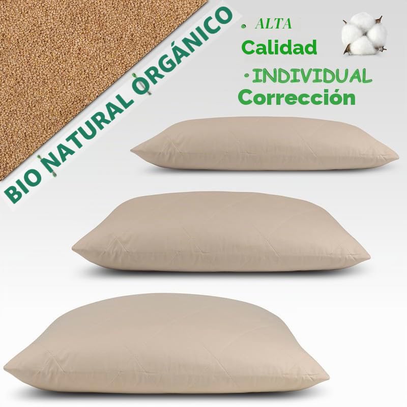 Almohada de Mijo Orgánico, Soporte Cervical, 40 x 60 cm