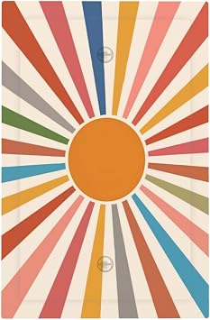 Colorful Sun Mid Century Boho Light Switch Cover Decorative