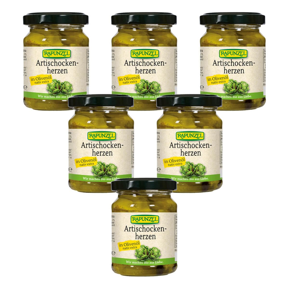 Rapunzel - Artischockenherzen in Olivenöl - 120 g - 6er Pack