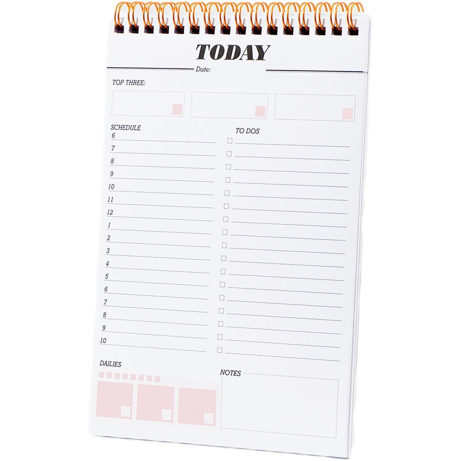 THE WHITE SHOPDaily Planner Notepad - A5 Calendar, Scheduler, Organizer with Priority, To Do List, Appointments, Notes, Meals and Water Intake Tracker, Planning Pad