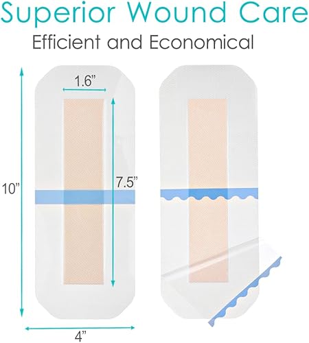 Miniatura 5 de GoToHere Vendajes de incisión de rodilla de silicona con adhesivo suave para heridas, vendaje impermeable, absorbente de cadera, barrera de agua,