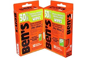 Ben's 30 Max Deet Mosquito Repellent Wipes