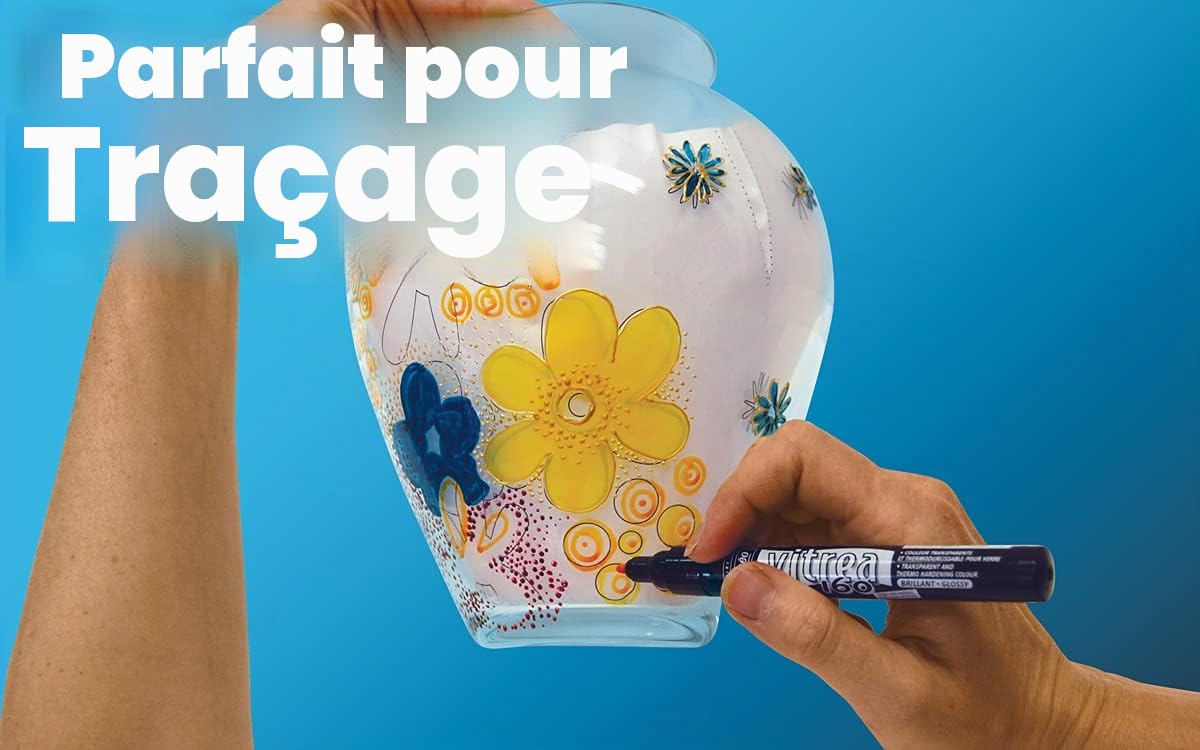 Pebeo Vitrea Set de feutres pour verre (Assortiment de couleurs)