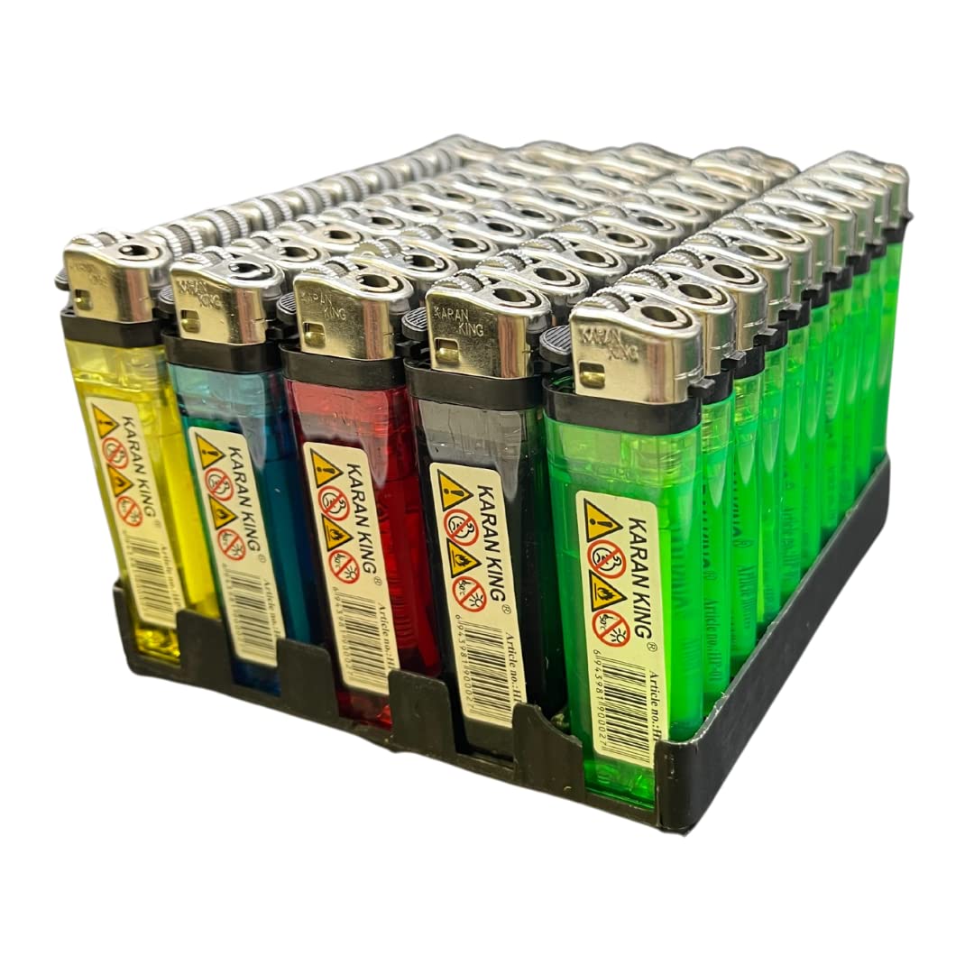 Karan King 50 Disposable Lighters With Adjustable Flame