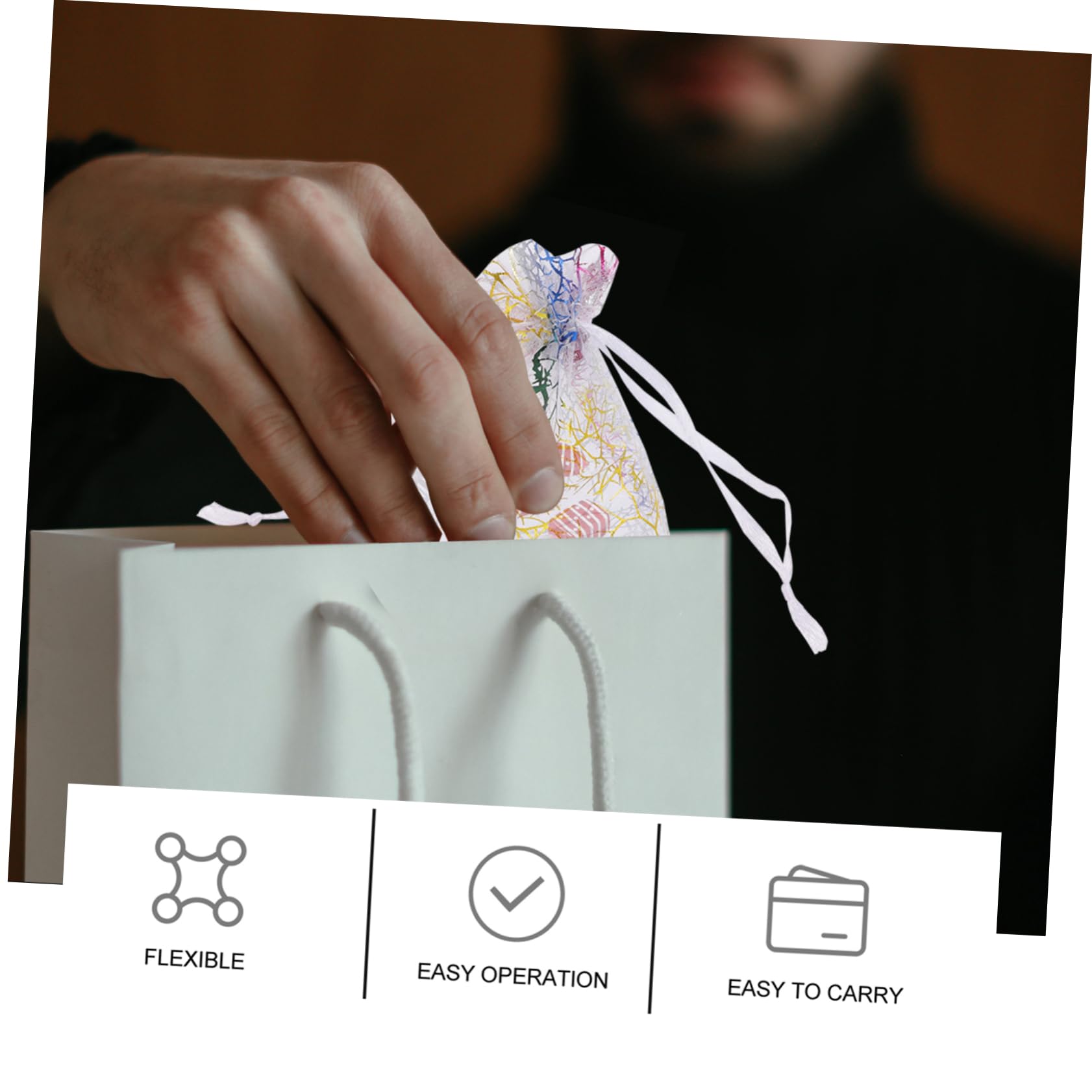 VALICLUD 5 Sätze Geschenkbeutel Hochzeit Tasche Mit Kordelzug Weihnachtstaschen Party Kordelstring Schmuckbeutel Mit Kordelzug Organzabeutel Mit Kordelzug Stoff Bunt 100 Stück * 5