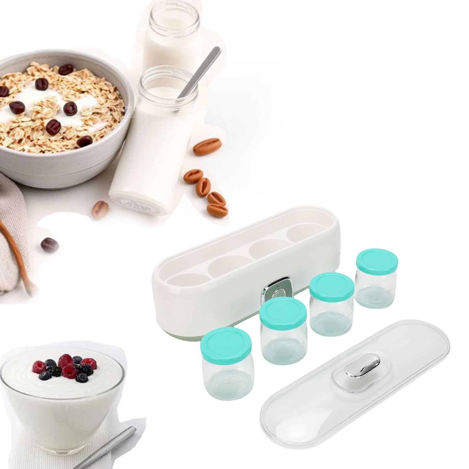 Fabricante Automático de Yogurt, Calidad de Usuario Confiable y Seguridad para el Usuario y Seguridad Portátil Portátil de Yogurt Casera con 4 Frascos para Uso de la Cocina