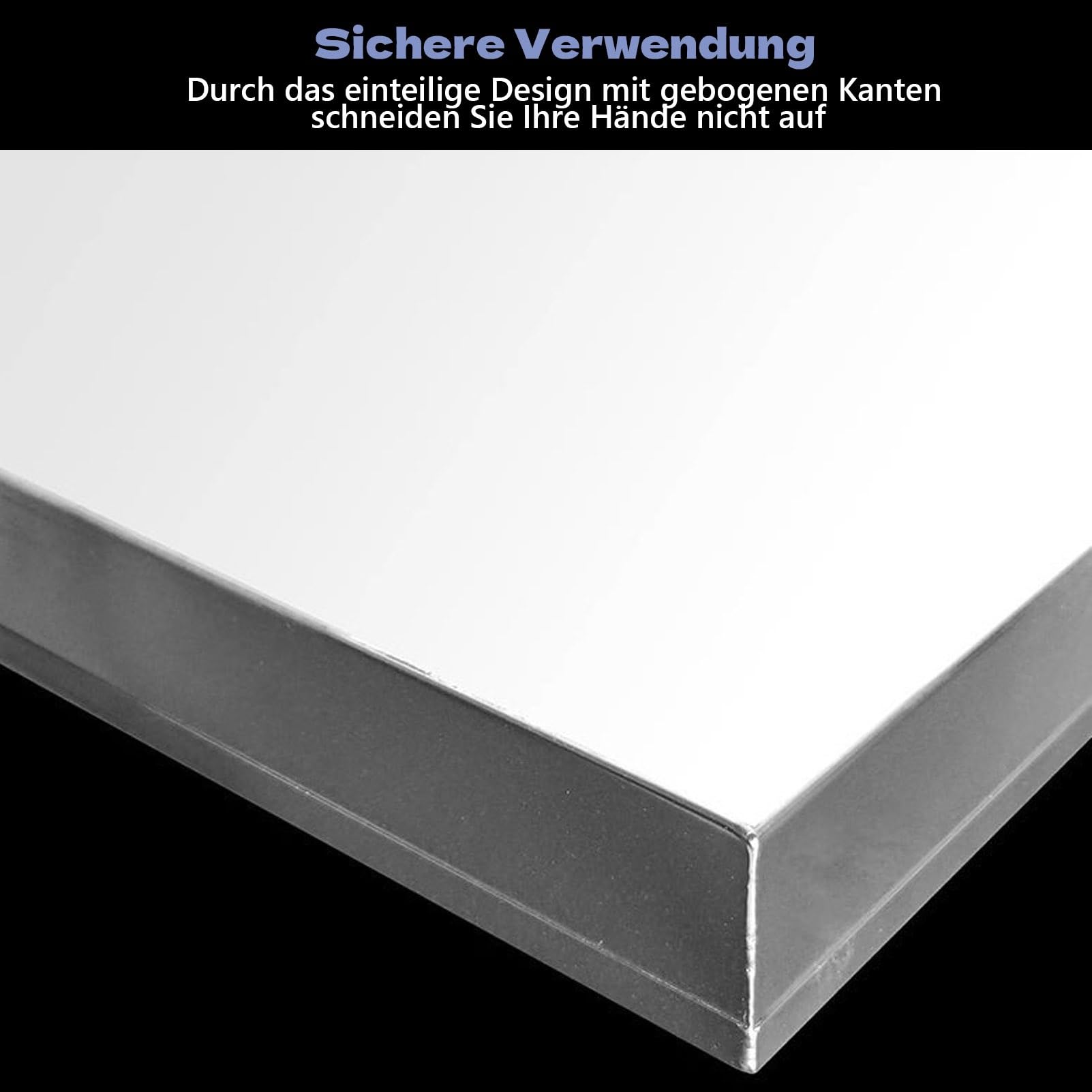 Blacha odpływowa do pralki ze stali nierdzewnej, grubość 0,8 mm, podkładka ociekowa, ochrona podłogi do pralni, 90 x 80 x 5 cm, niezbędne akcesoria do urządzeń