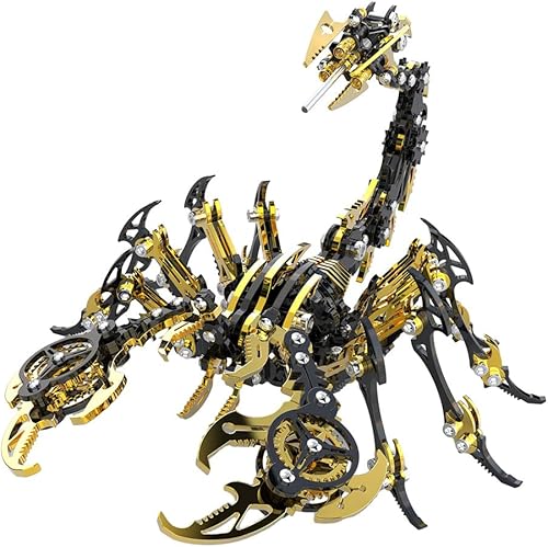 LOCHE Kit de modelo de rompecabezas de metal 3D, kit de escorpión mecánico steampunk de metal 3D, rompecabezas 3D, rompecabezas láser 3D, ensamblaje