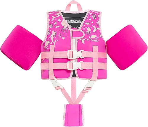 Gogokids Chaleco de natación para niños que aprenden a nadar, flotadores para niños pequeños para niñas y niños de 20 a 50 libras, chaqueta de
