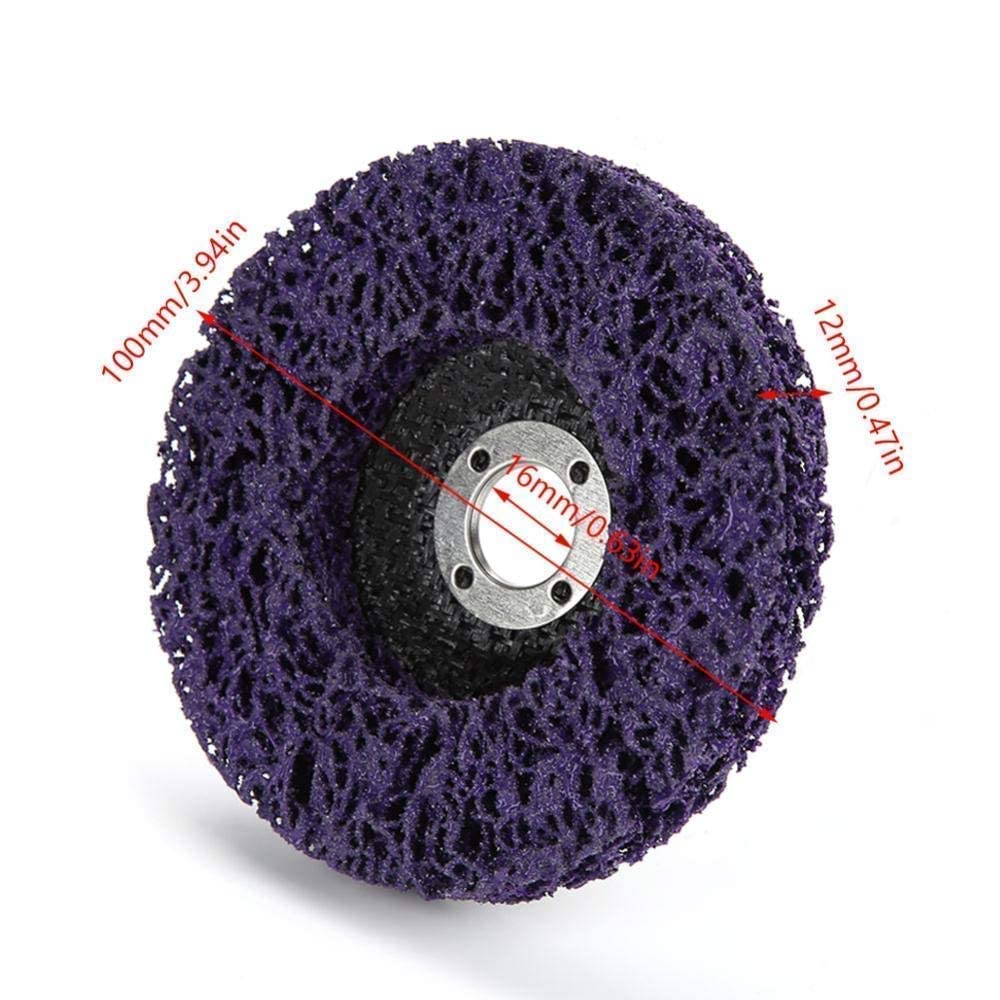 Zestaw 5 tarcz ściernych do szlifierki 100 mm 60# Poly Strip Disc narzędzie do czyszczenia do usuwania rdzy/malowania/łuszczenia fioletowo-złotej