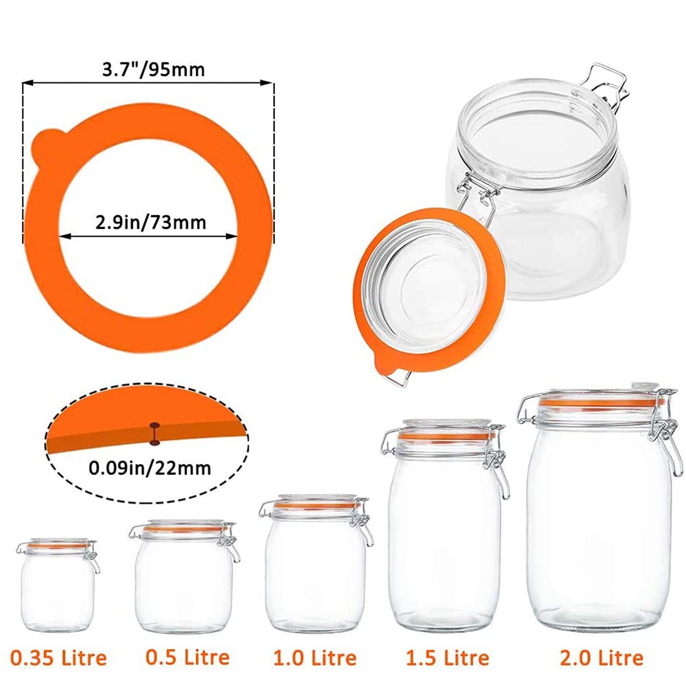 O-Ring-Sortiment-Set, Silikon-Ersatzdichtung, luftdichter Gummidichtungsring for Glas(Gray)