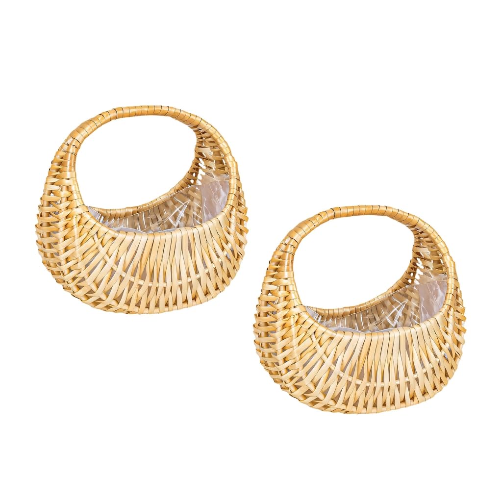 Elnwnnkc Handwoven Half Moons Basket Natural Storage Organizers for Home Decoration And