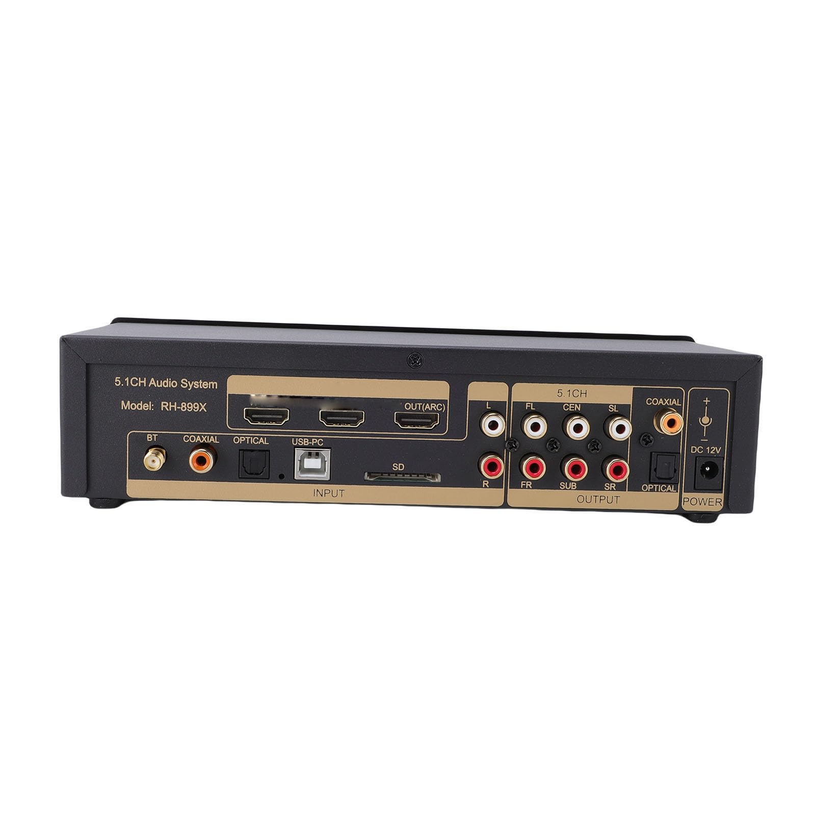 XUMIUZIY 5.1 Surround Sound Decoder Konverter, 4K HDMI ARC Optisches Koaxial USB Digital Analog Sound Decoder System 192 kHz 32 Bit, mit BT 5.0 Empfänger Ausgangsmodi (EU-Stecker)