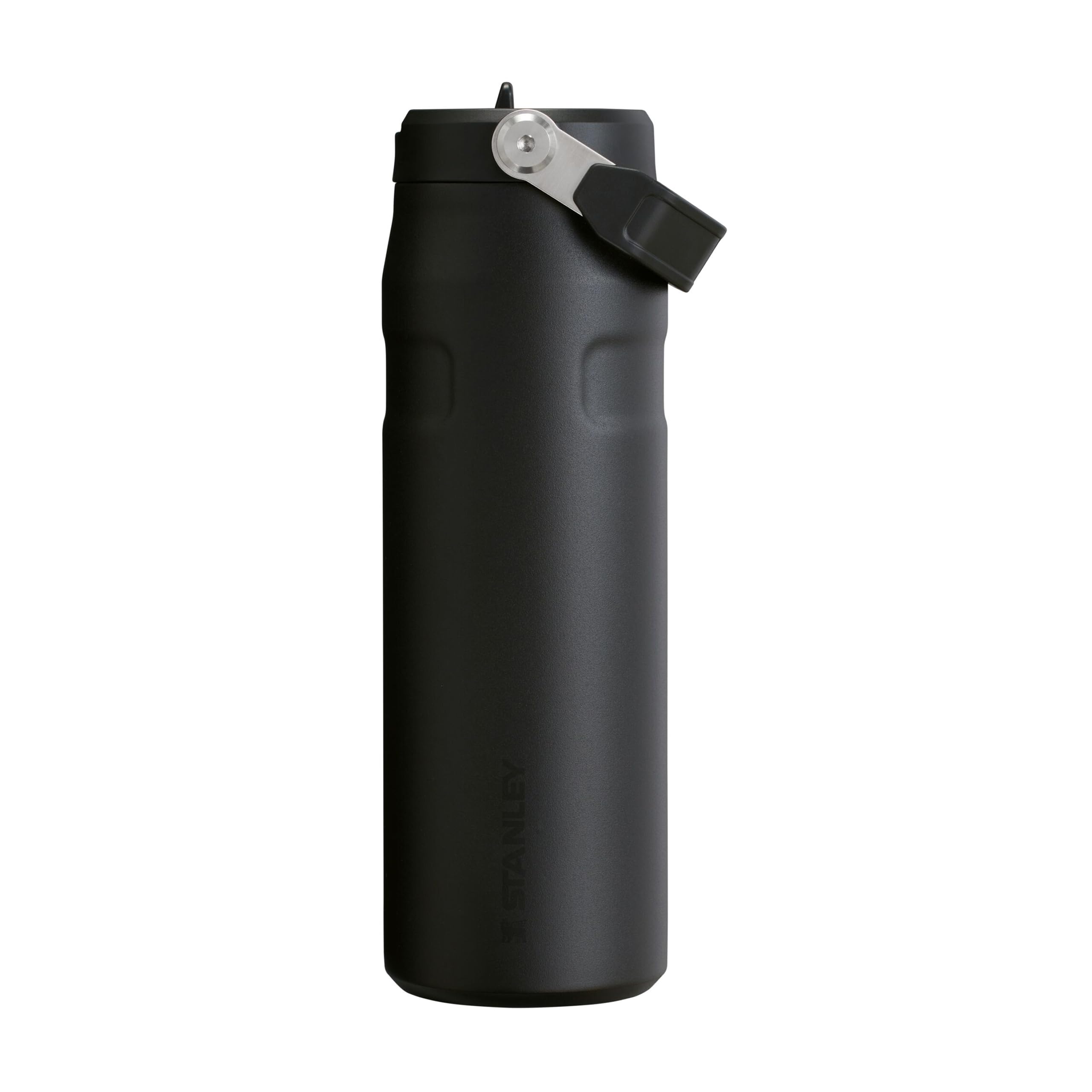 Stanley 1913 Flip Straw Trinkflasche mit Strohhalm 0.7L - Thermobecher Kühlt 10 Stunden - 3 Tage Eisgekühlt - BPA-frei - Auslaufsicher - Für Getränkehalter - Spülmaschinenfest - Black