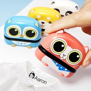 Sello impermeable personalizado para ropa, sello de nombre para niños, sello de nombre personalizado para el jardín de infantes (amarillo)