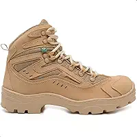 Bota Militar Adventure Masculina em Couro Legítimo Areia – Conforto Extremo, Solado Antiderrapante, Respirável e Resistente – Ideal para Trilha, Trabalho, Operacional e Uso Diário