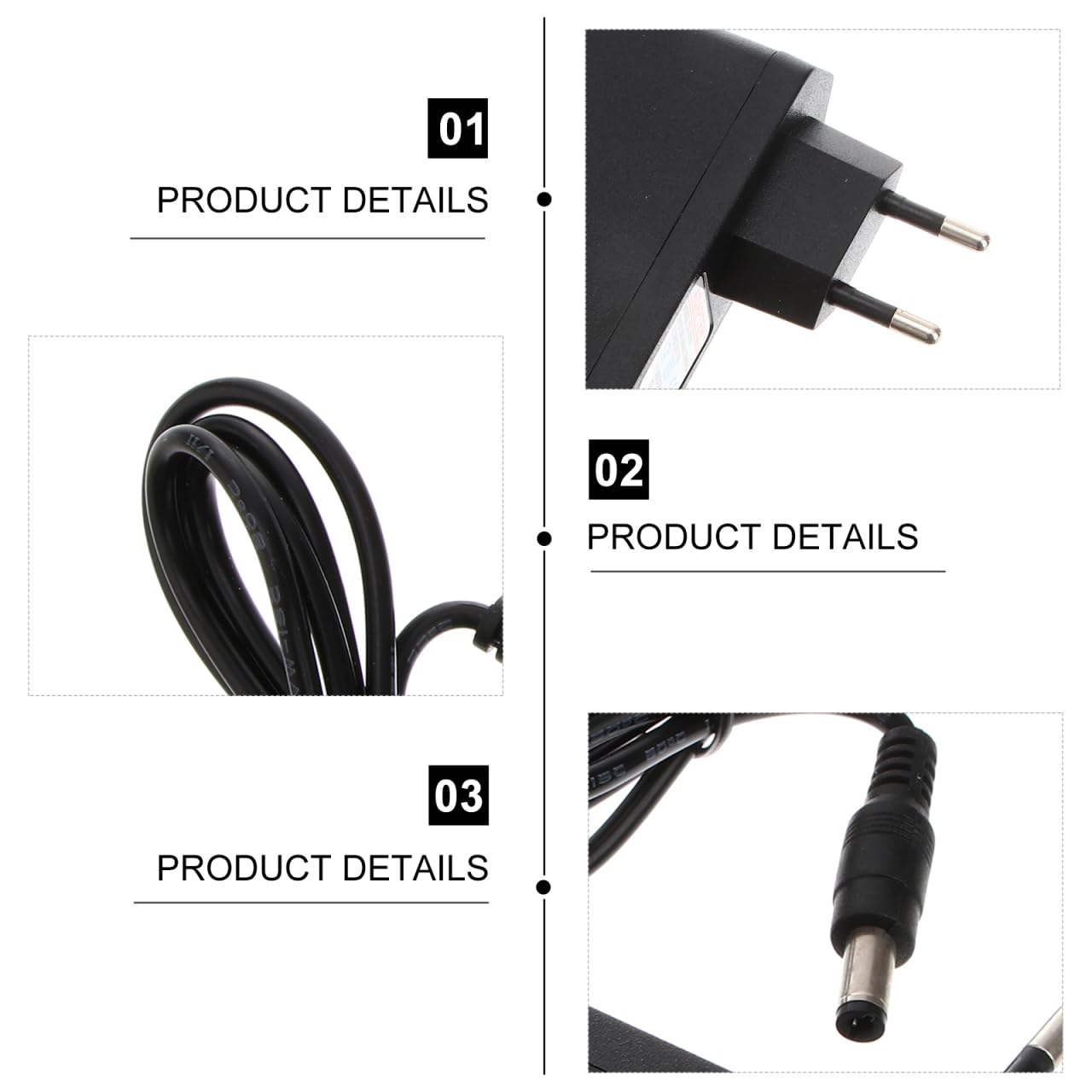 Gadpiparty Zasilacz sieciowy 3 V 1 A, DC 5,5 x 2,1 mm, zasilacz sieciowy z wtyczką EU, AC 100-240 V na DC 3 V 3 W adapter ładowarka, zasilacz zastępczy do małych urządzeń elektronicznych, dekoracji