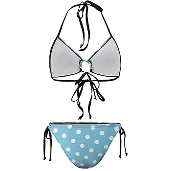 Amazon.co.jp: 水着 ビキニ 水色 ブルー ドット柄 水玉 スイム