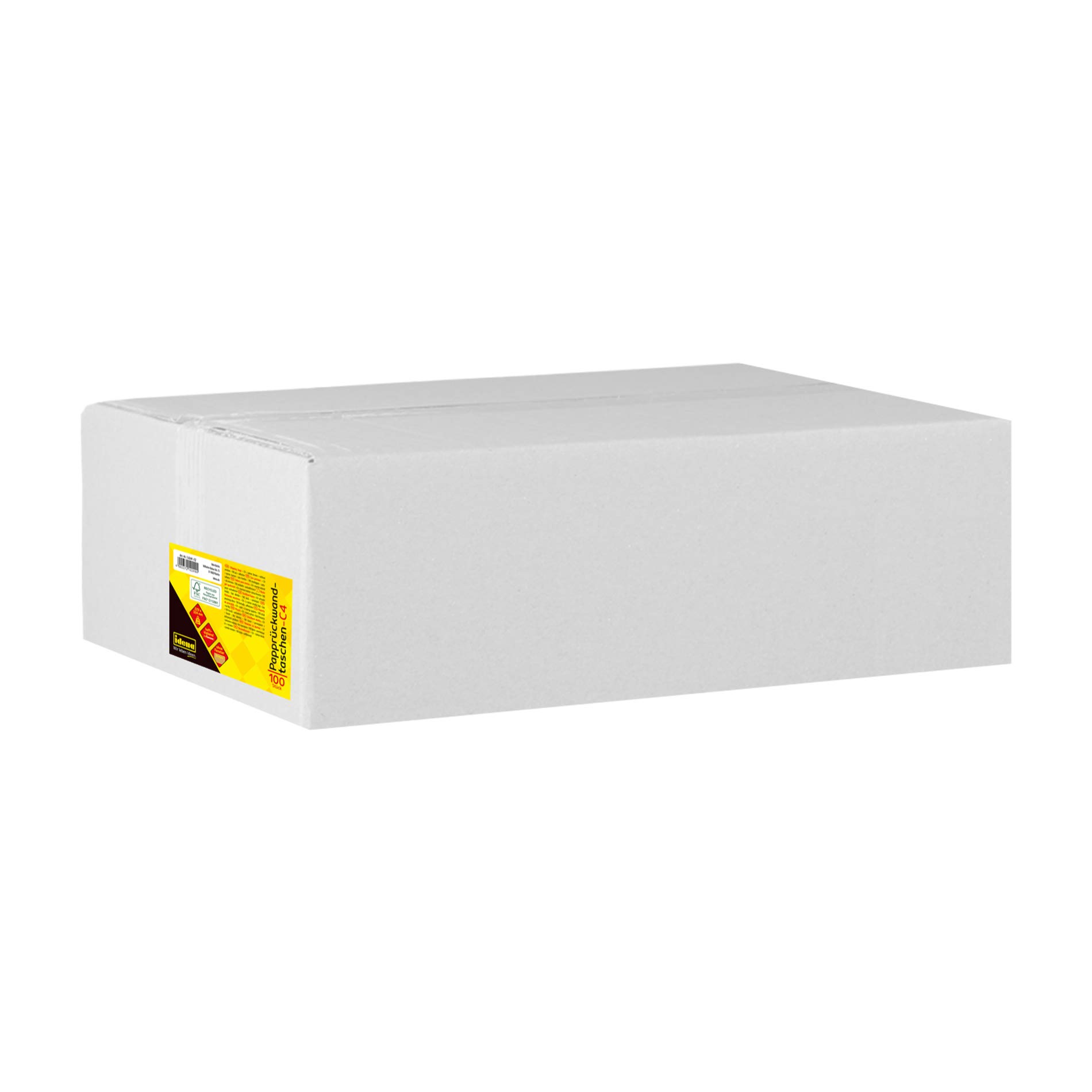 Idena 10249 - Versandtaschen DIN C4 mit Papprückwand, 100 Stück haftklebend, Umschläge ohne Fenster, aus 120 g/m² FSC-Recycled Papier in Braun