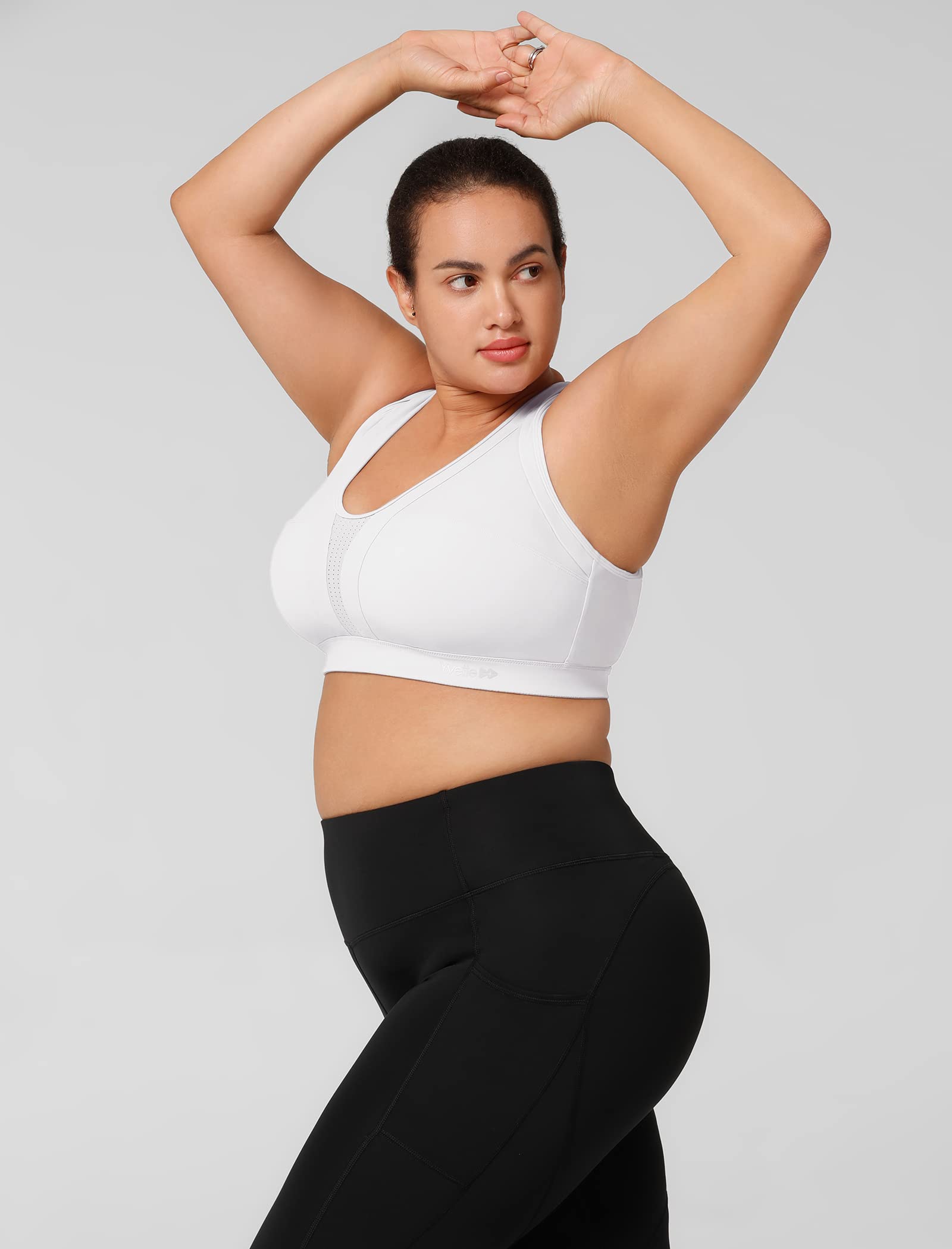 Yvette Soutien-gorge de sport à fort impact pour femme - Soutien-gorge de course à pied sexy pour grande taille