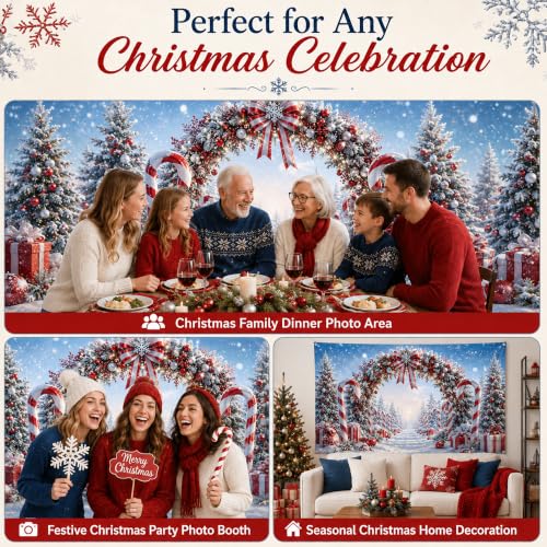 Image of Christmas Decorations - Christmas Candy Cane Arch Photography Backdrop