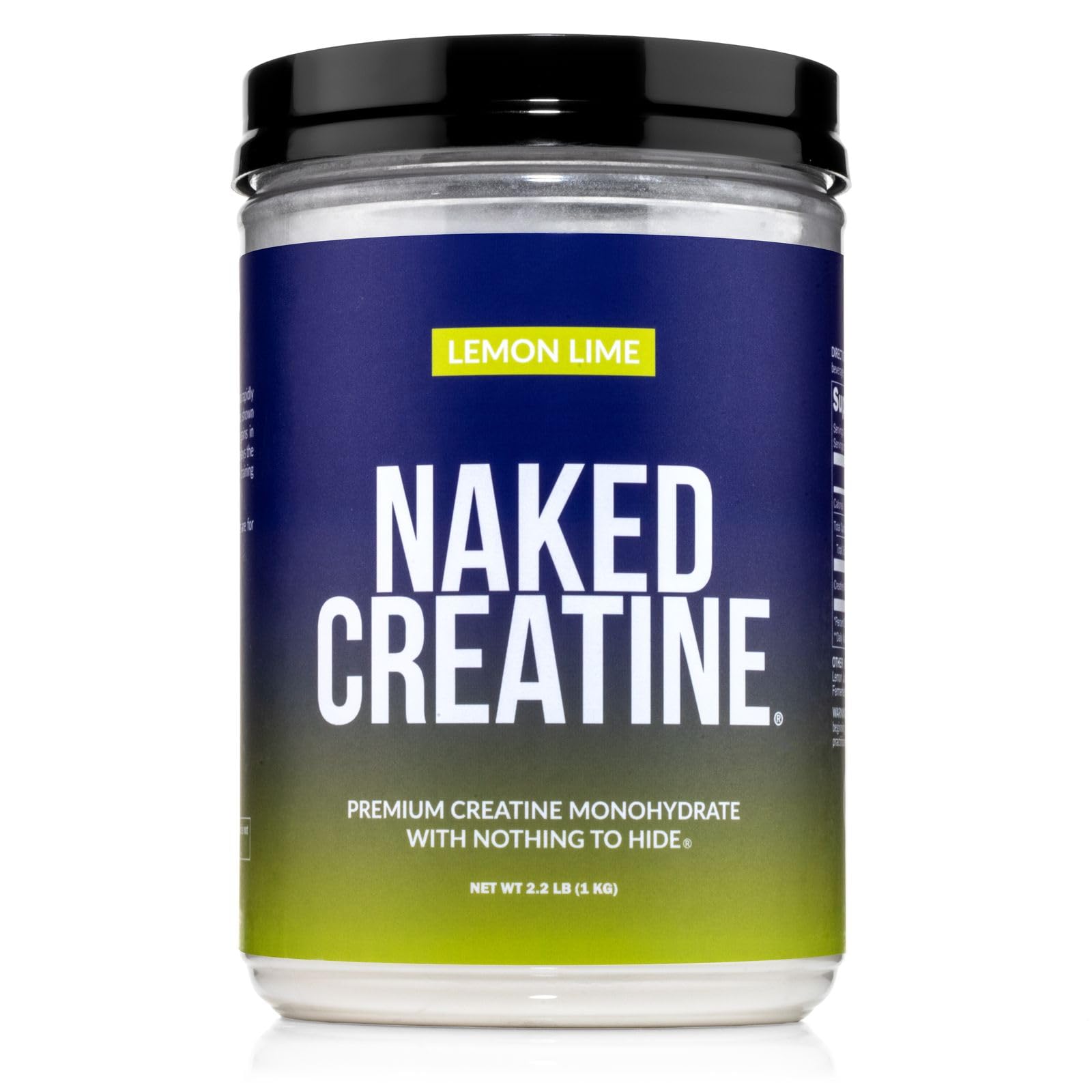 NAKED Pure Micronized Lemon Lime Creatine Monohydrate, 84 Servings (2.2Lb Bulk), Vegan, Non-GMO, Gluten Free, Soy Free - main product image