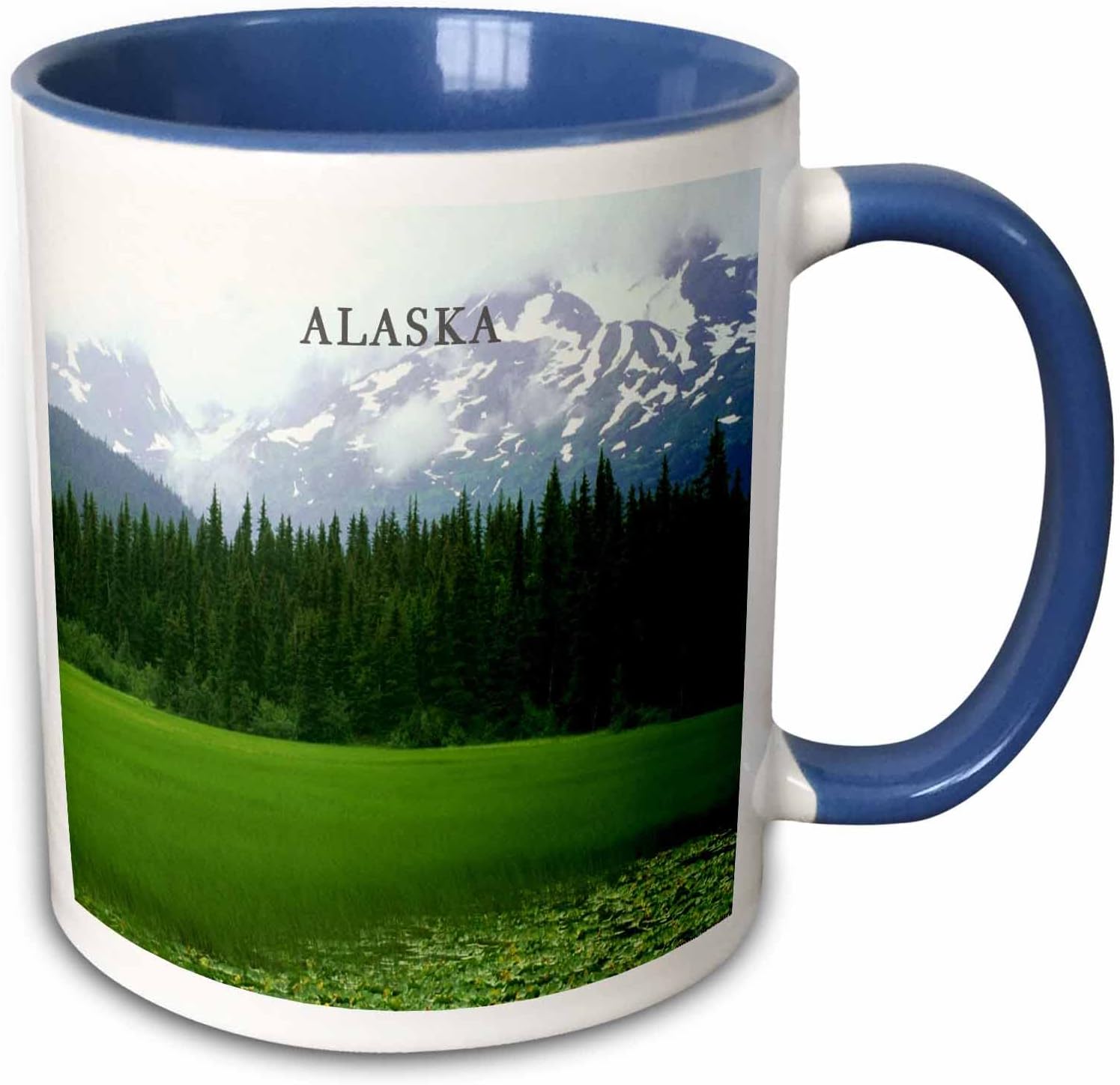 3dRose Beautiful Moose Pass Alaska 11oz Two-Tone Blue Mug