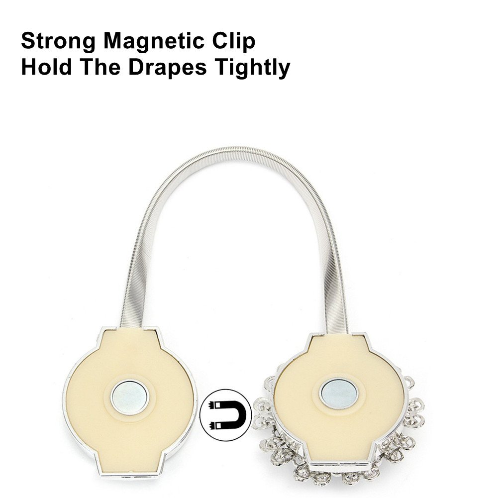 ISIYINER Magnetische Vorhanghalter Achteck - 2 Stück Grau Für Elegante Fensterdekoration