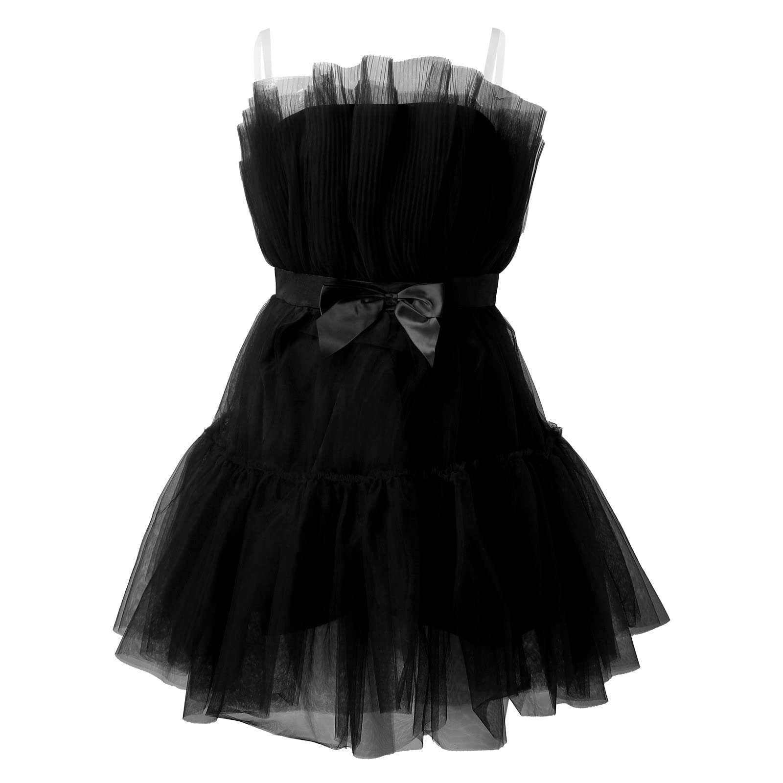 Abito da donna in tulle, corto, gonfio, senza spalline, in rete, per feste di compleanno, per cocktail party, Poofy Gown