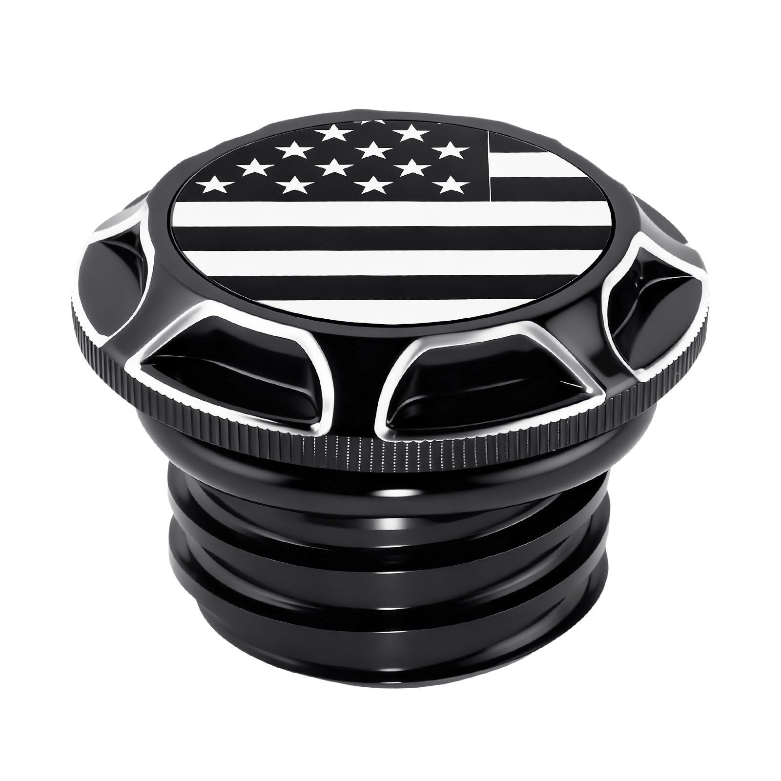 GUAIMI CNC Aluminum Fuel Gas Tank Oil Cap Compatible with Harley Sportster XL 1200 883 X48 Dyna (American Flag-Black)