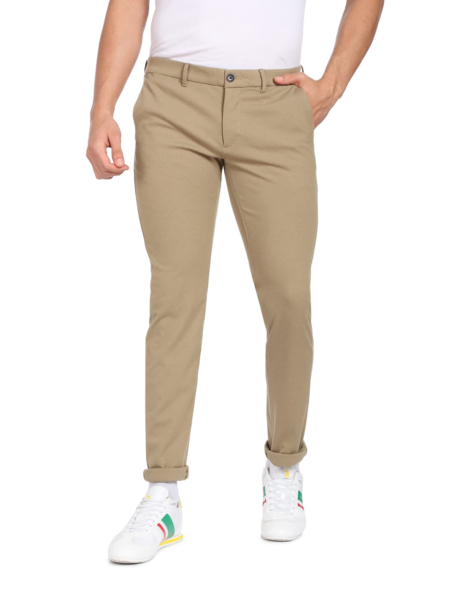 Men's Mid Rise Slim Casual Pants