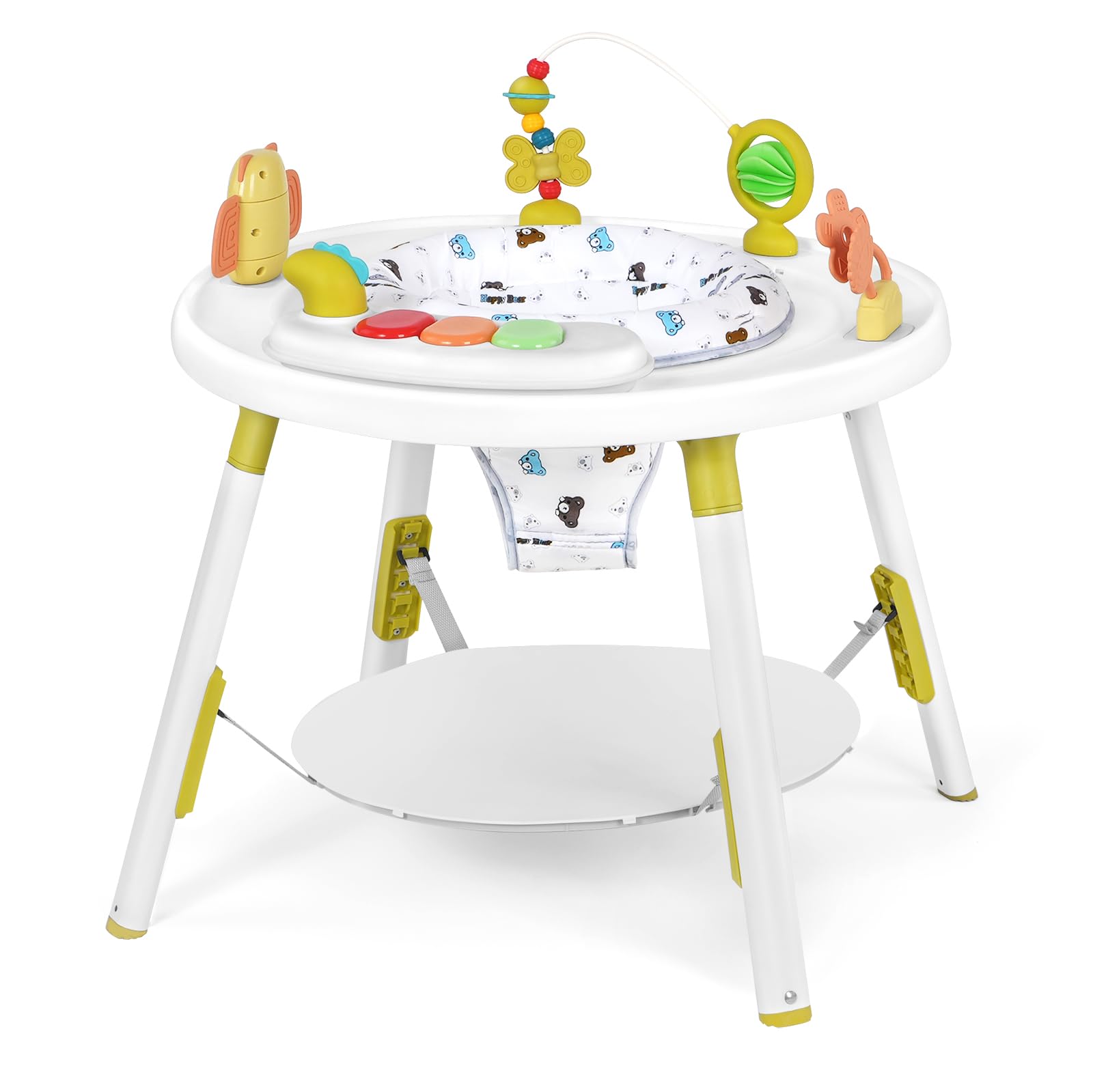 UBRAVOO Baby-Aktivitätszentrum, 3-in-1 Baby Lauflernhilfe mit abnehmbaren Spielzeugen und 360° Drehbarem Sitz – ideal für die Entwicklung und Unterhaltung von Kleinkindern (Green)