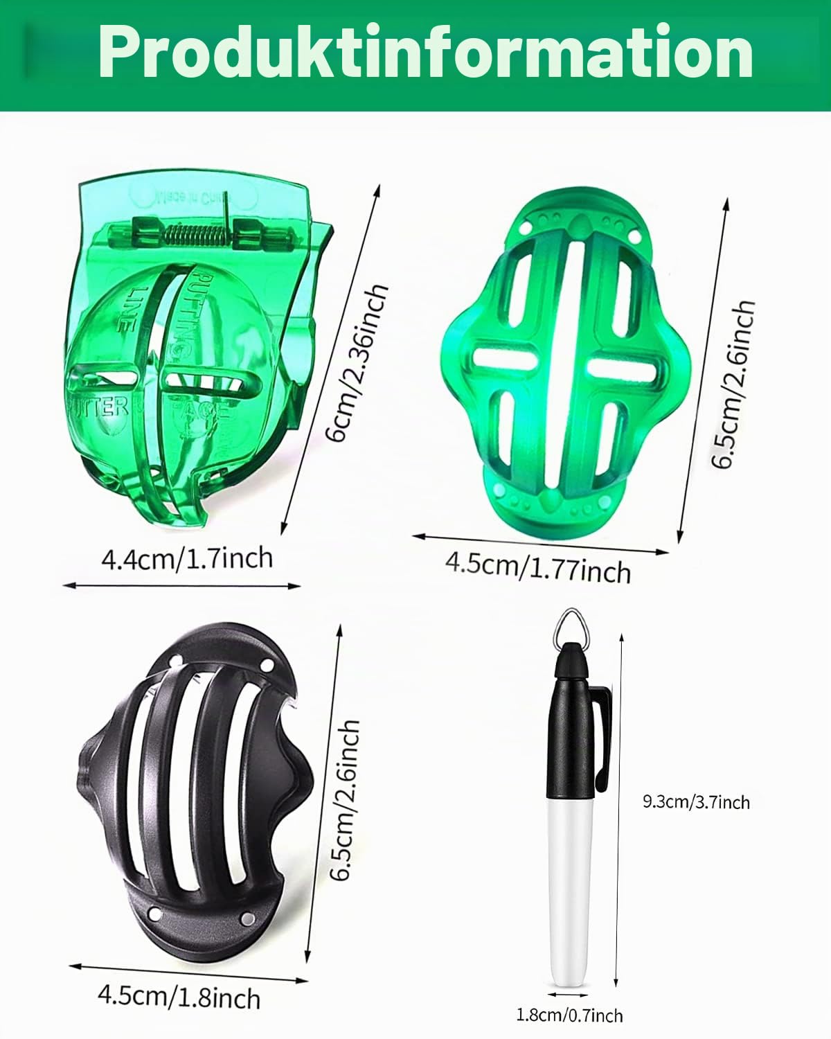 Golfball Markierer Kits, 4 Stücke Ausrichtungssets für Golfbälle, Golfball-Liner Golfball-Markierungswerkzeuge mit 4 Stück Golfball Markers für Golf Zubehör