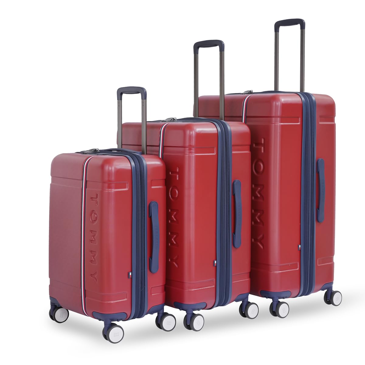 Millennia X Hard Luggage Set of 3 (Cabin, Mid & Cargo) - Red |Check-in Trolley Bag with TSA Lock | 360° Spinner Double Wheels | Telescopic Handle | Polycarbonate Hardshell Suitcase-image-21