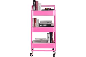 Pink Mesh Rolling Cart: Keep Your Space Tidy in Style