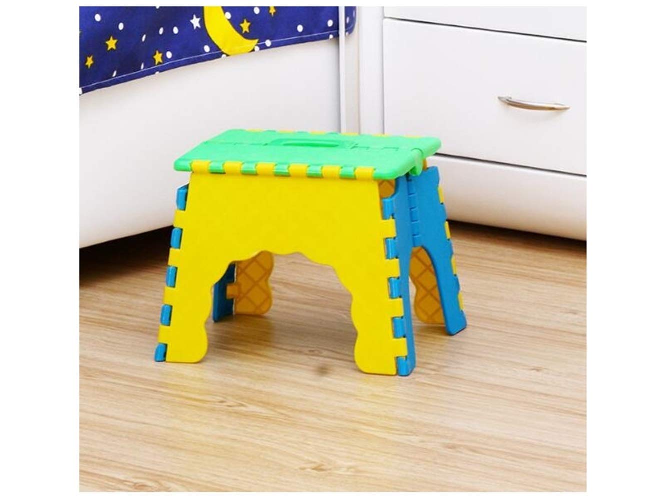 SNAPSHOPECOM(1 pc) 6 inch Super Strong Adjustable Portable Folding Step Stool for Adults and Kids, Kitchen Stepping Stools, Garden Step Stool, Home, Office, Nursery, Traveling Stepping Stool(Multicolours)