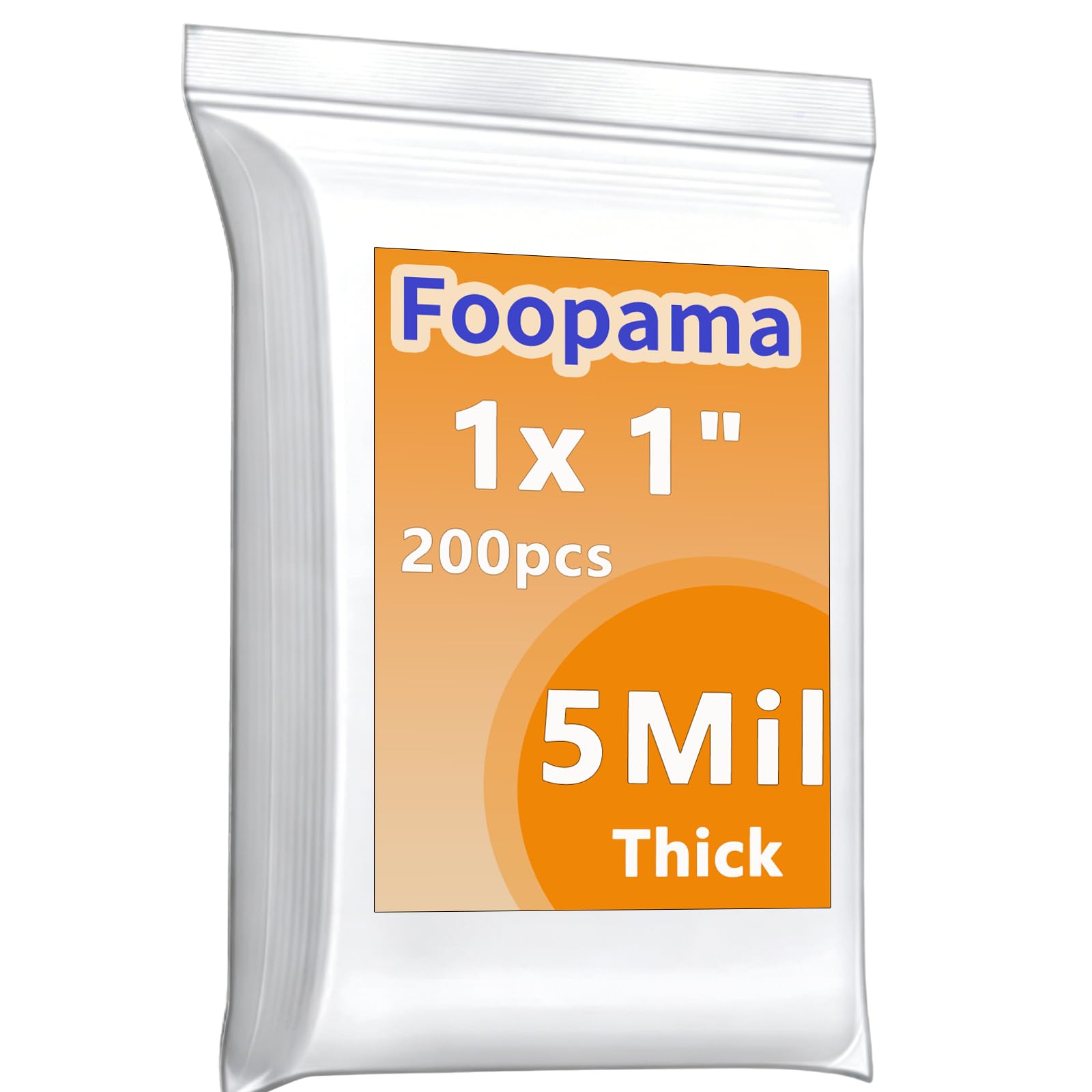 Photo 1 of 200 PCS 1"x 1"Thick 5 Mil Reclosable Small Clear Zip Poly Lock Plastic Bags