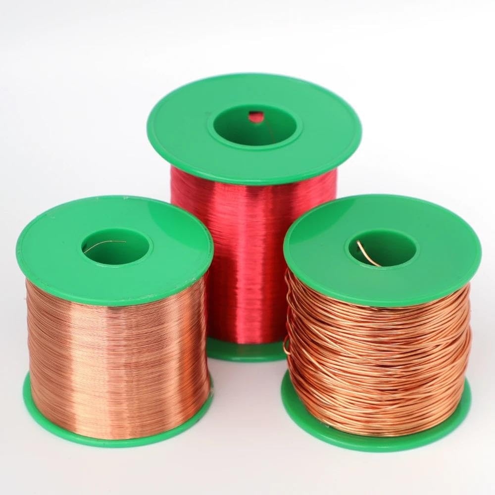 Enameled Wire 0.06-1.5mm Qa-155-2uew Direct Welded Enameled Wire Polyurethane Enameled Copper Wire / 500g(500g-0.07mm,Red)