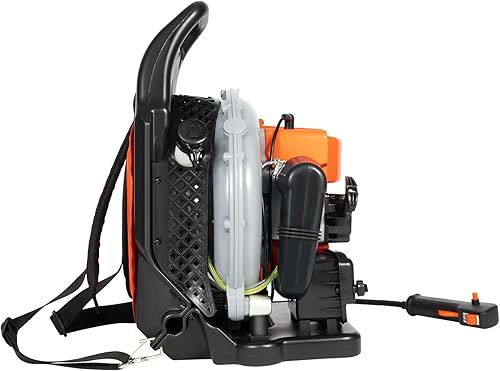 Miniatura 9 de Soplador de hojas de mochila, soplador de mochila de 2 ciclos de 65 CC 3.6 HP, alimentado a gas, 635 CFM, potente rendimiento de limpieza y sistema