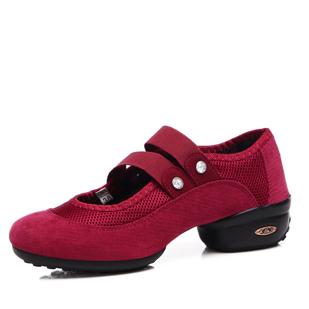 Women's Slip-On Ballroom Dance Sneaker Red