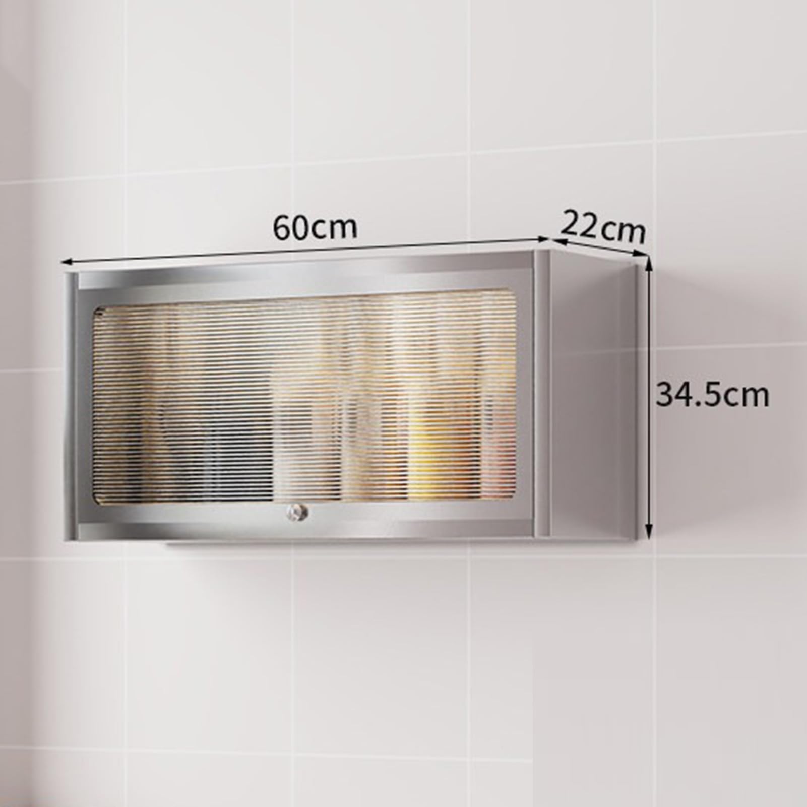 Armario de pared de metal con puerta abatible translúcida, organizador de almacenamiento flotante para cocina, garaje, baño, taller, sótano y almacén