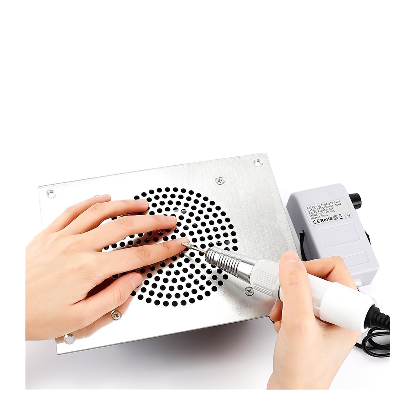 Aspirapolvere per Unghie, 4500 giri/min Collettore di polveri for unghie Macchine utensili for manicure Forte potere Aspirapolvere for unghie Strumento for nail art for attrezzature for salone di mani