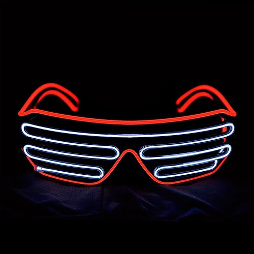 Miniatura 9 de Gafas de LED de Aqua Led de Neón electroluminiscentes para fiestas y disfraces modelo RB03 Púrpura  Azul
