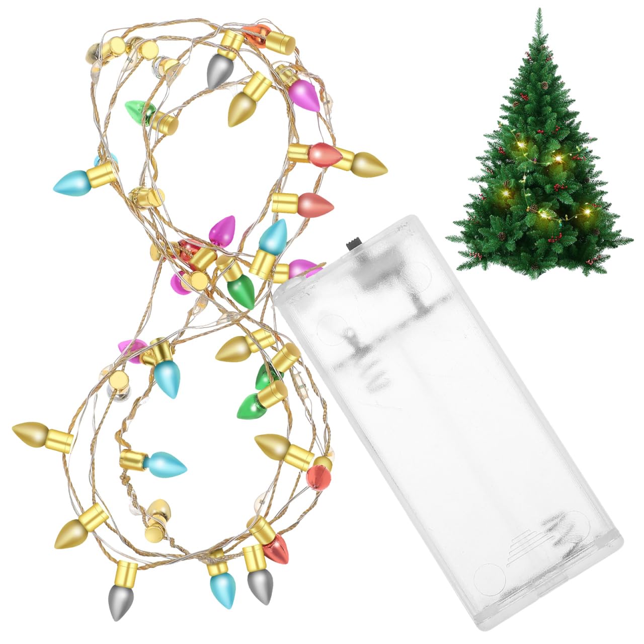 Operitacx Miniature Christmas String Lights for Dollhouse Battery Operated LED Bead Chain Lights for Holiday Tree Decor and Pretend Play Dollhouse Accessories Aesthetic Warm Ambiance