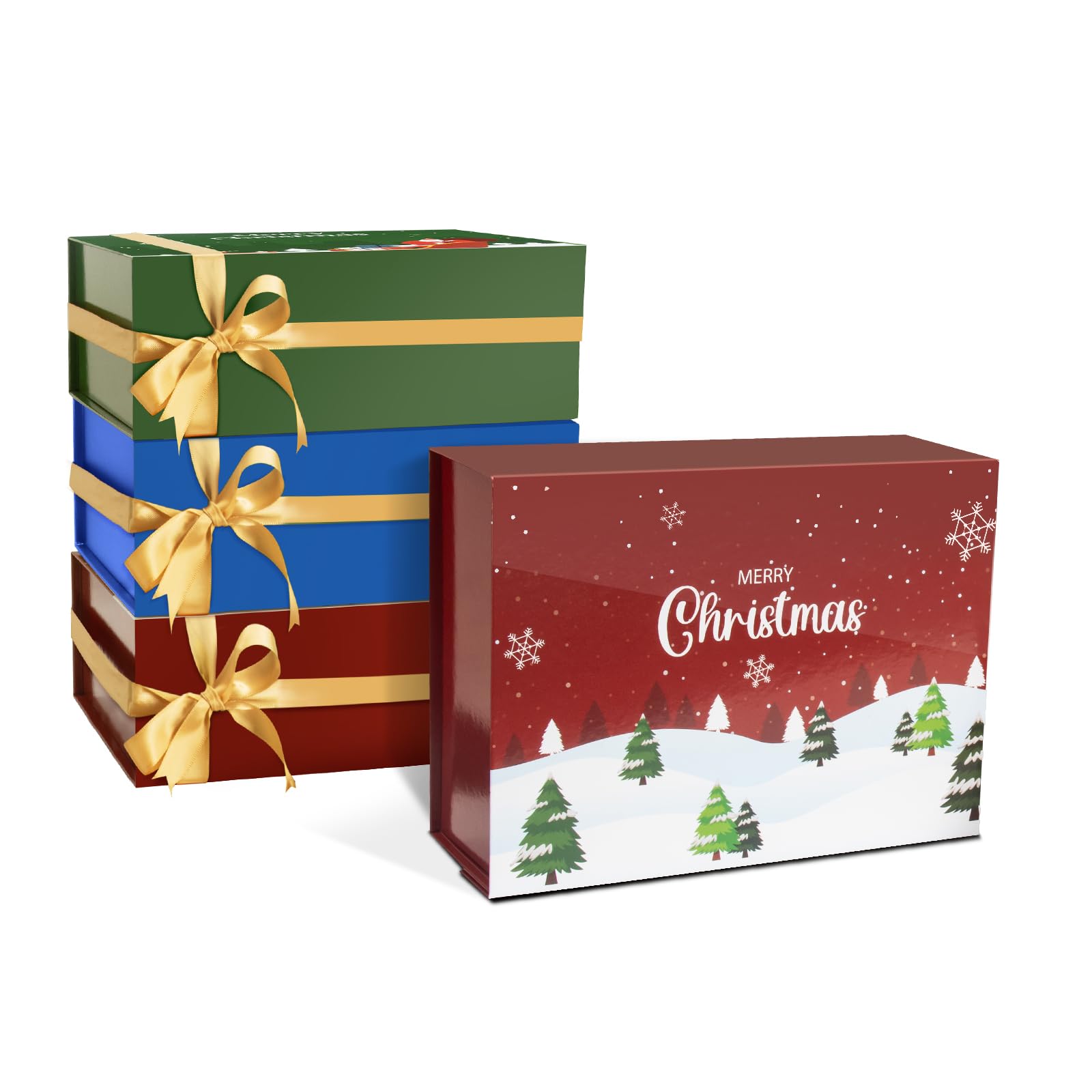 Amazon.com: NOVELTYBOXUSA Christmas Gift Boxes with Lids 9.5x7x3.5