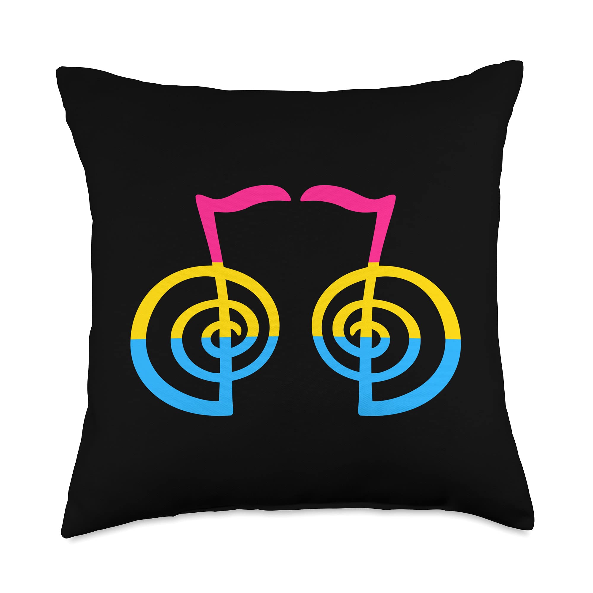 Pansexual Flag Kriya Reiki Symbol Yoga Spiritual Throw Pillow