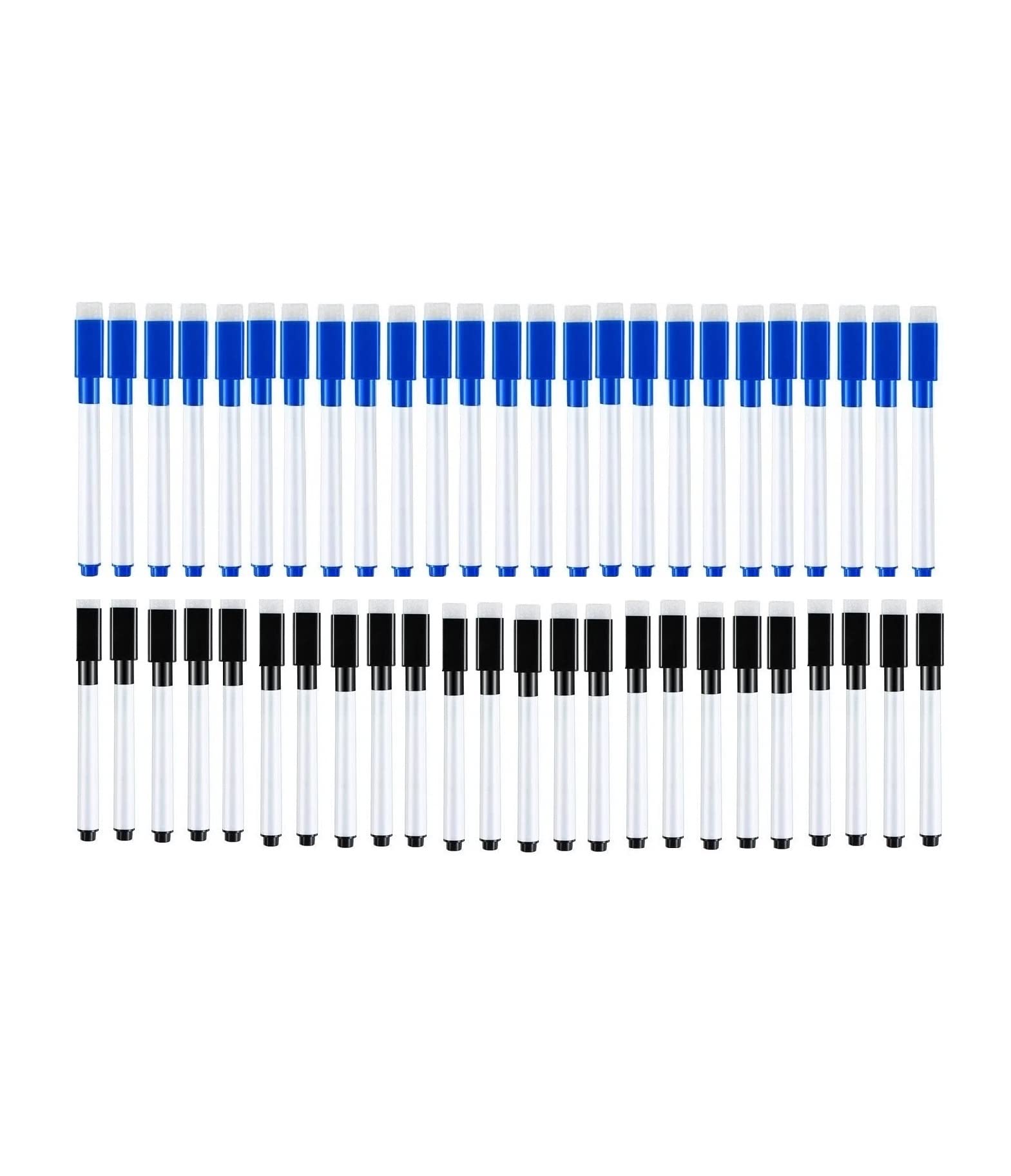 deziine� Set Of 50 Blue and Black Magnetic Whiteboard Pen Erasable Marker Office School Stationery Supplies(25 Blue and 25 Black)-image-19
