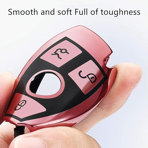 Miniatura 3 de Creativity Funda para llave de Mercedes Benz. Hermosa funda de TPU compatible con CLS CLK AMG ML C CL E S SL SLK G GLC GLE GLS M R Smart Remote Key