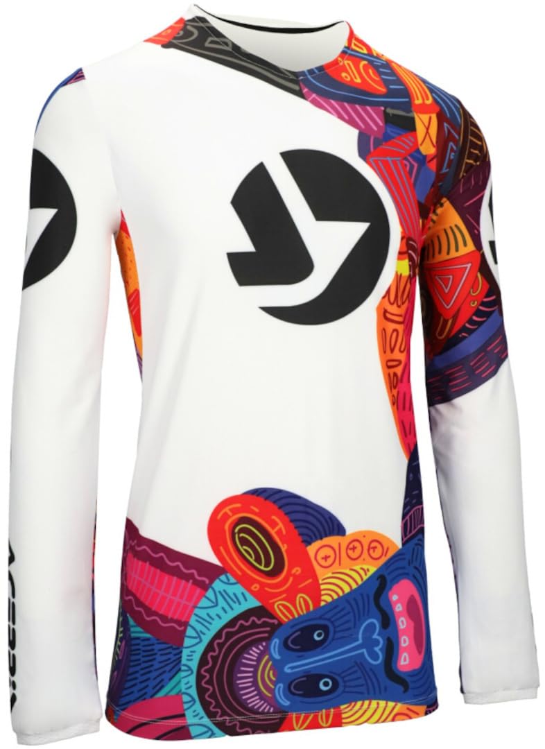Acerbis X-Flex Veras Maglia Motocross, Bianco/Nero/Giallo, L