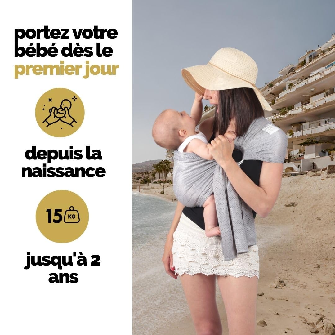 Amarsupiel | Porte-bébé à eau | Séchage ultra rapide | Porte-bébé ergonomique | Certifié OEKOTEX | Fabriqué en Espagne | Facile à utiliser